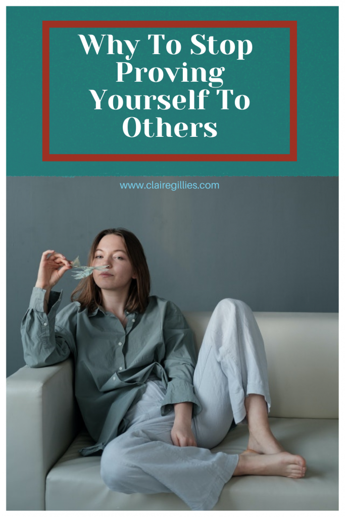 Why you need to stop proving yourself to others. woman on couch.