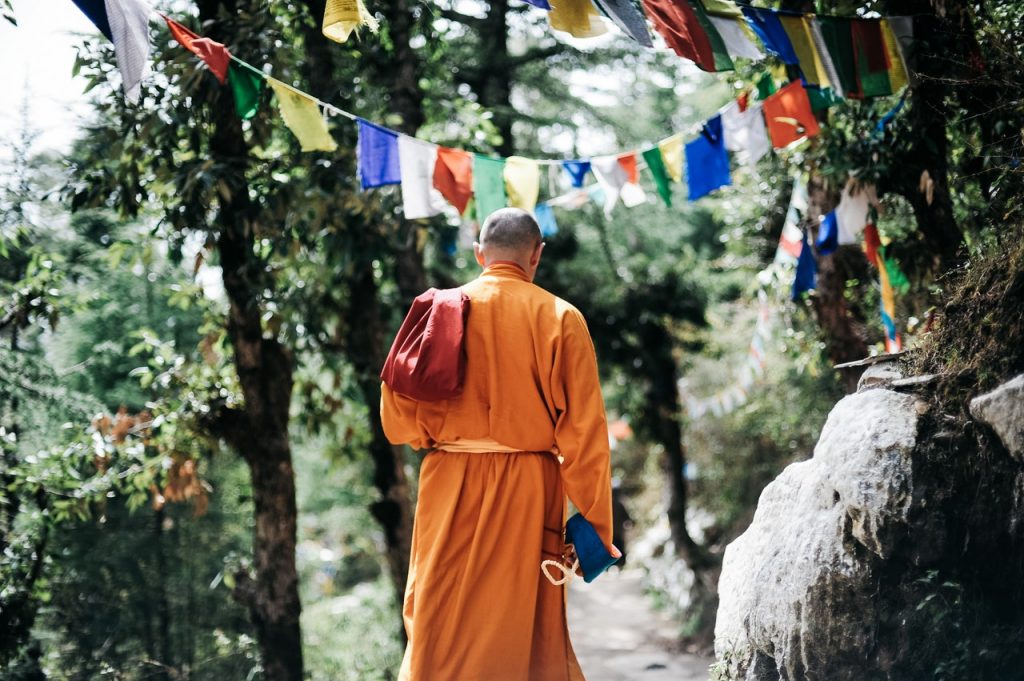 Buddhist monk. 3 Easy Mindful Practises For Everyday Well Being. Claire GIllies